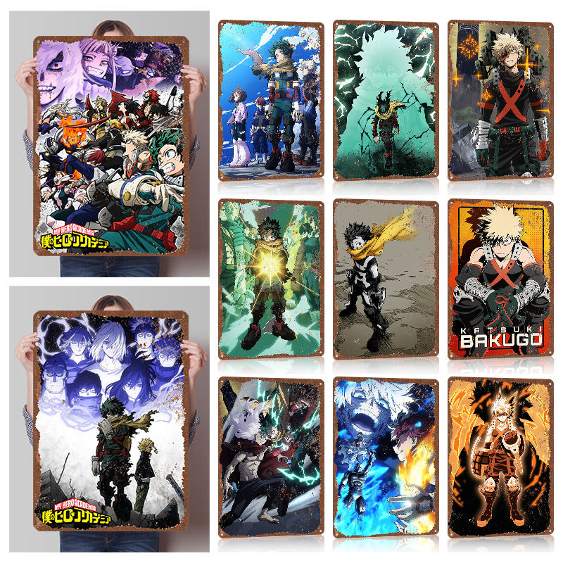 Retro Gaming Desk - My Hero Academia Tinplate Posters Custom