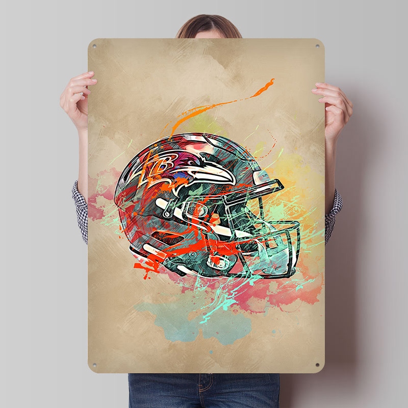 Retro Gaming Desk - Baltimore Ravens Helmet Printing Poster Customized