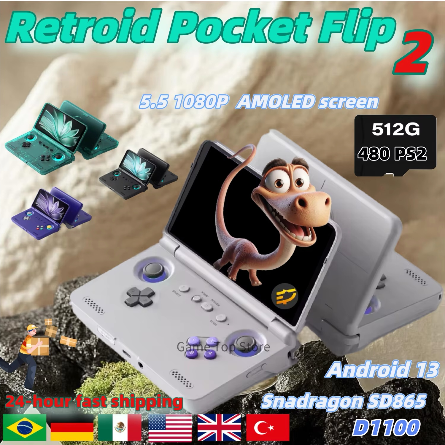 Retroid Pocket Flip 2 Handheld - Retro Gaming Android avaliação e preço