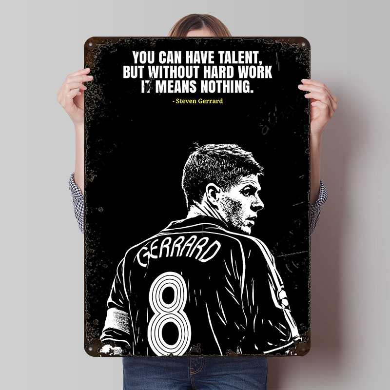 Steven Gerrard Quote Metal Pos - Retro Gaming Desk avaliação e preço