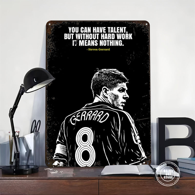 Steven Gerrard Quote Metal Pos - Retro Gaming Desk avaliação e preço