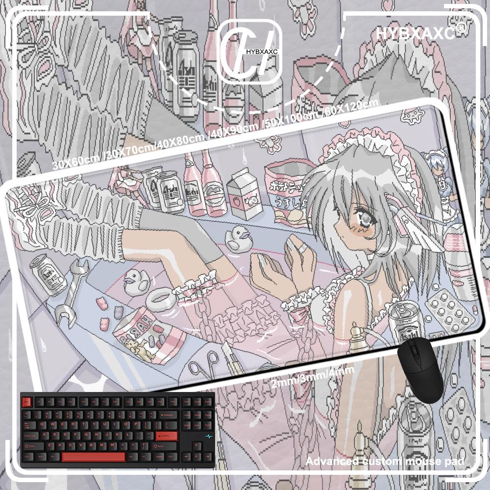 Pixel Art Anime Girl Mouse Pad - Retro Gaming Desk Setup avaliação e preço