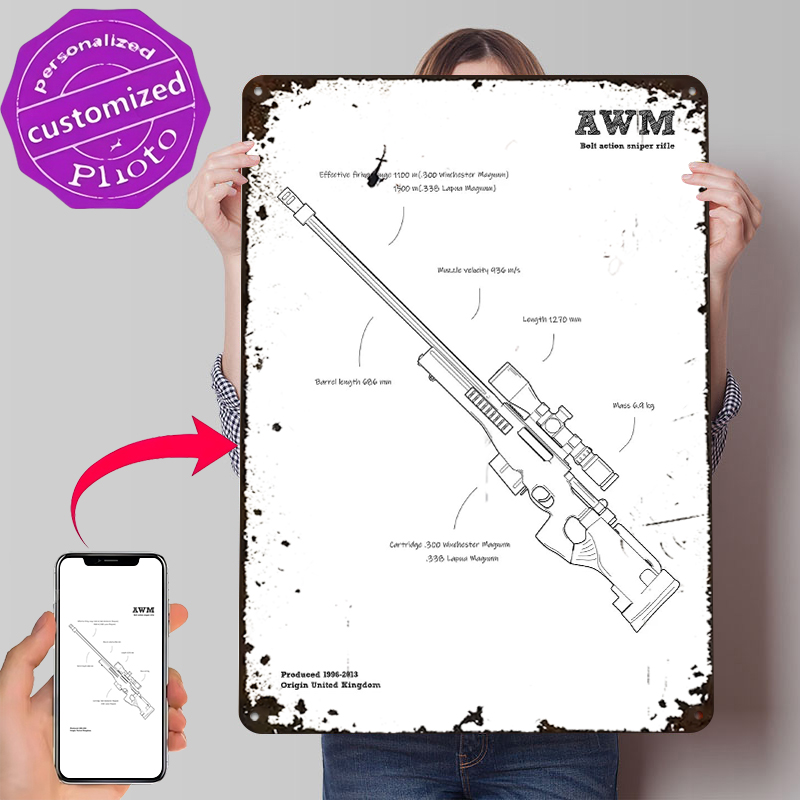 AWM Sniper Rifle Gun UK Tinpla - Retro Gaming Gun avaliação e preço