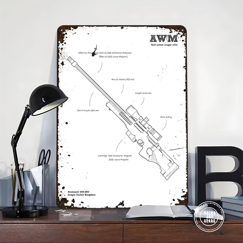 AWM Sniper Rifle Gun UK Tinpla - Retro Gaming Gun avaliação e preço