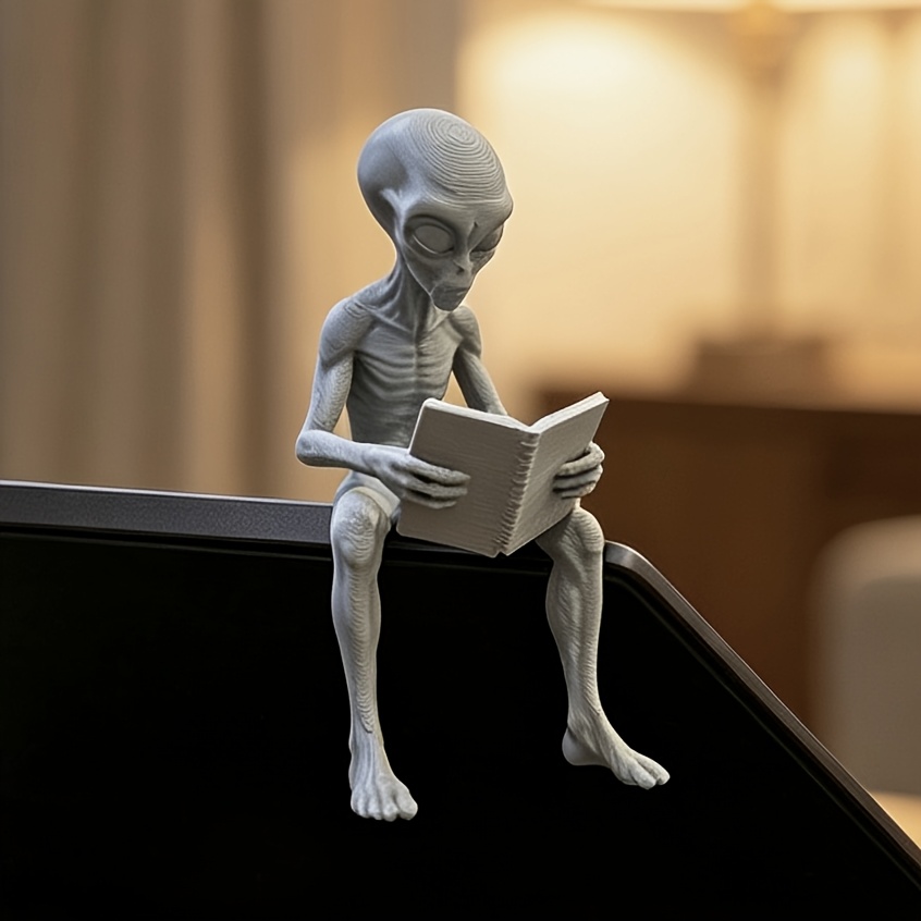Reading Alien Mini Figurines 3 - Retro Gaming Desk Setup avaliação e preço