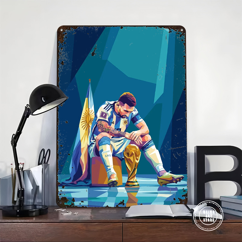 Lionel Messi With Trophy Poste - Retro Gaming Desk avaliação e preço