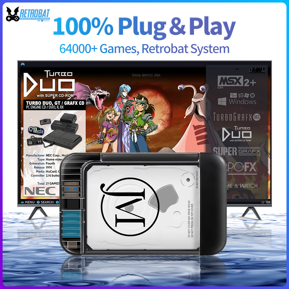 RETROBAT Portable 500G Gaming  - Retro Gaming Design avaliação e preço