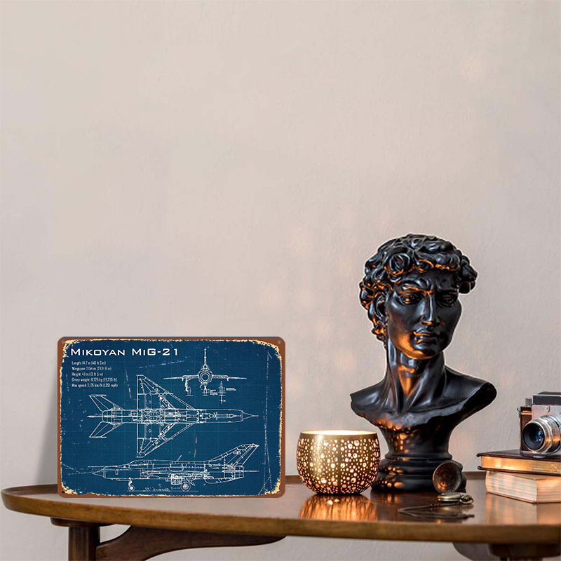 Mig 21 Aircraft Printed Poster - Retro Gaming Desk avaliação e preço