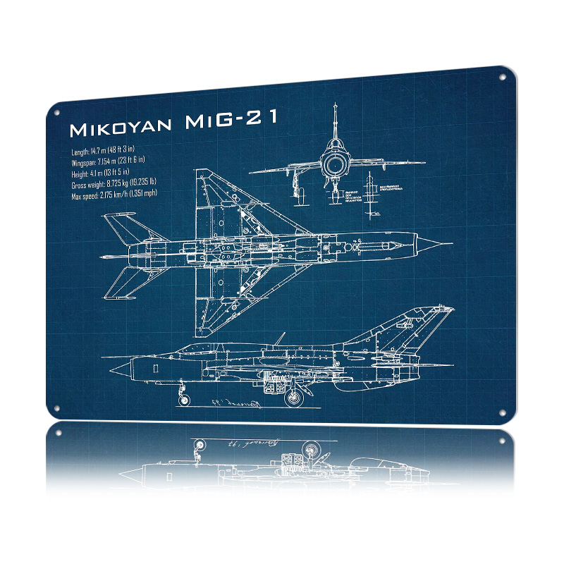 Mig 21 Aircraft Printed Poster - Retro Gaming Desk avaliação e preço