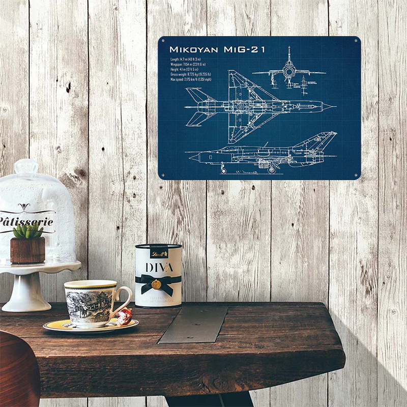 Mig 21 Aircraft Printed Poster - Retro Gaming Desk avaliação e preço