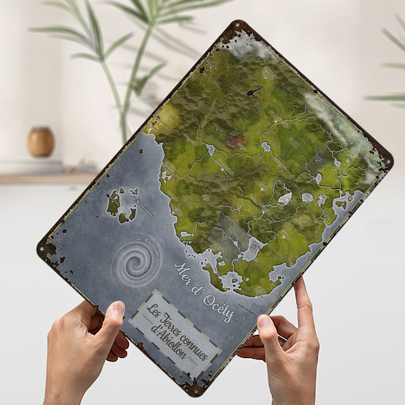 Abiollon World Map Metal Poste - World Of Retro Gaming avaliação e preço