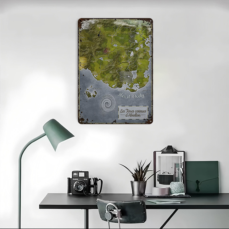 Abiollon World Map Metal Poste - World Of Retro Gaming avaliação e preço