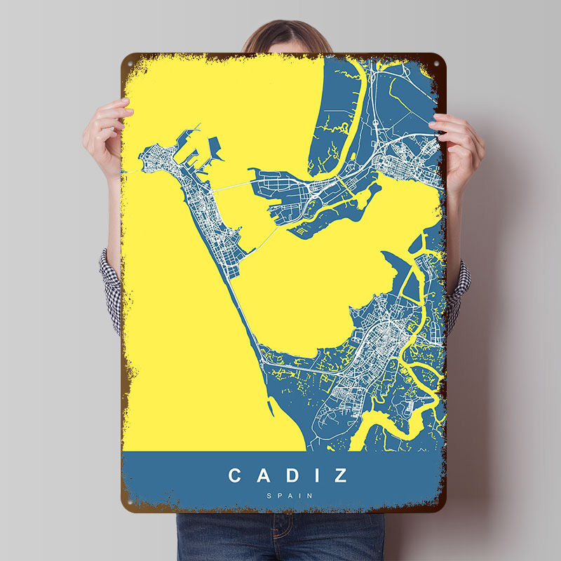 CADIZ SPAIN Tinplate Posters C - Retro Gaming Desk avaliação e preço