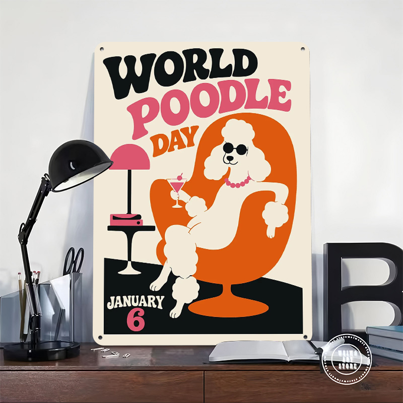 World Poodle Day Retro Tinplat - World Of Retro Gaming avaliação e preço