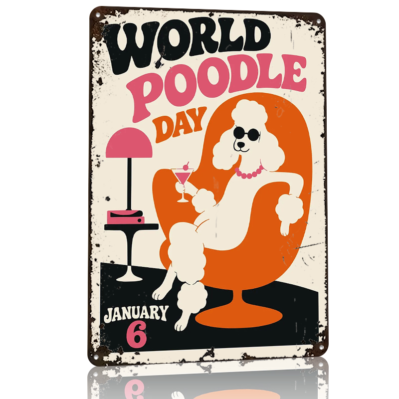 World Poodle Day Retro Tinplat - World Of Retro Gaming avaliação e preço