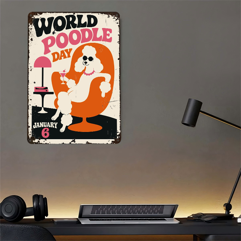 World Poodle Day Retro Tinplat - World Of Retro Gaming avaliação e preço