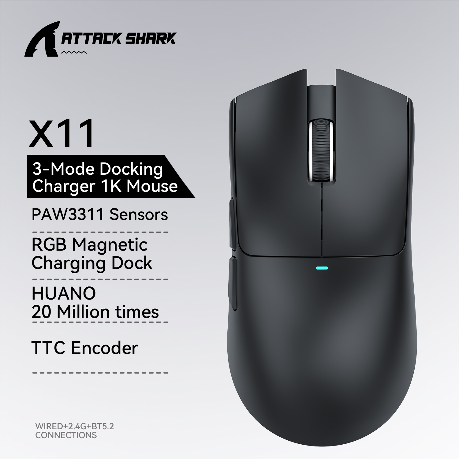 ATTACK SHARK X11 Gaming Mouse  - Retro Gaming Gun avaliação e preço