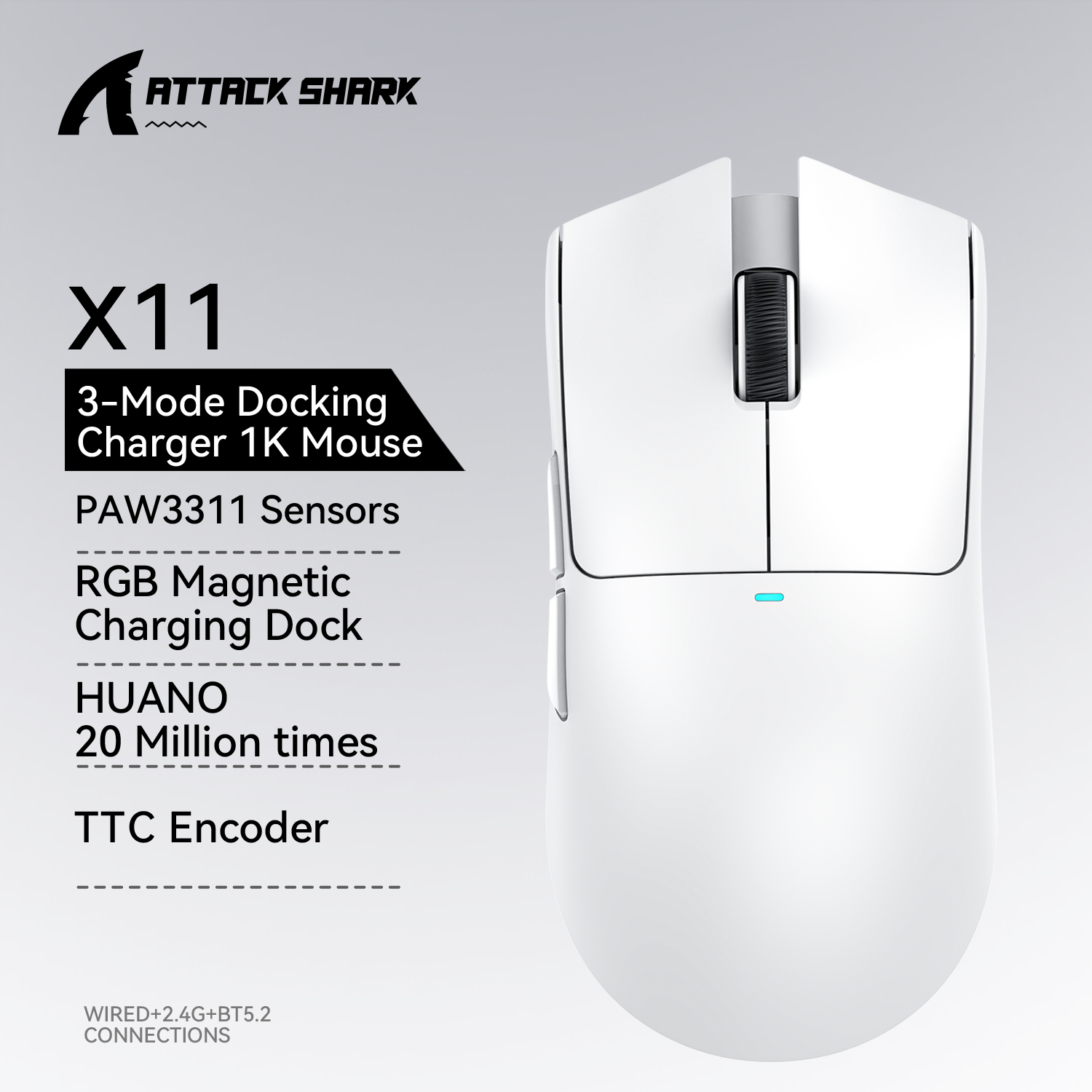 ATTACK SHARK X11 Gaming Mouse  - Retro Gaming Gun avaliação e preço