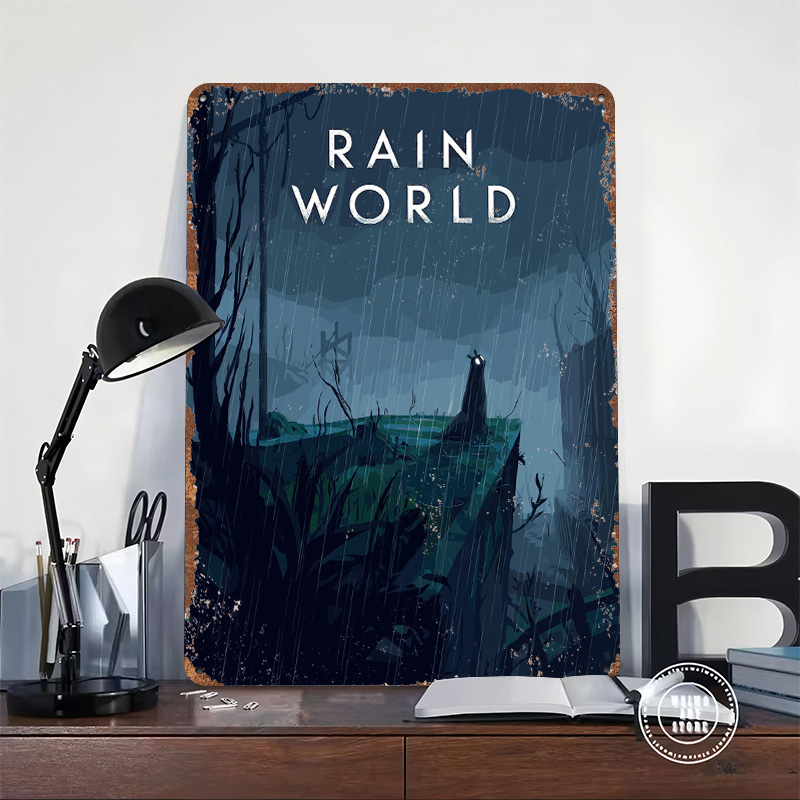 Rain World Game Cover Art Tin  - World Of Retro Gaming avaliação e preço