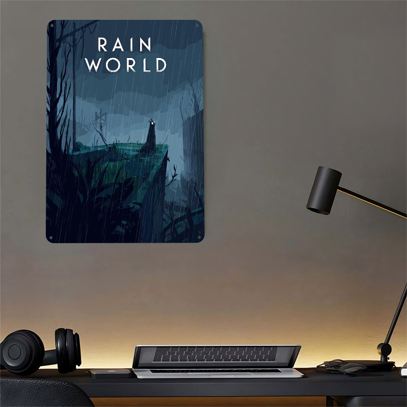 Rain World Game Cover Art Tin  - World Of Retro Gaming avaliação e preço