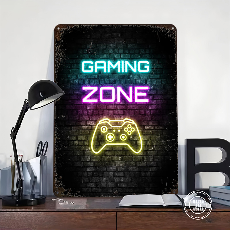 Gaming Zone Neon Sign on Brick - Retro Gaming Zone avaliação e preço
