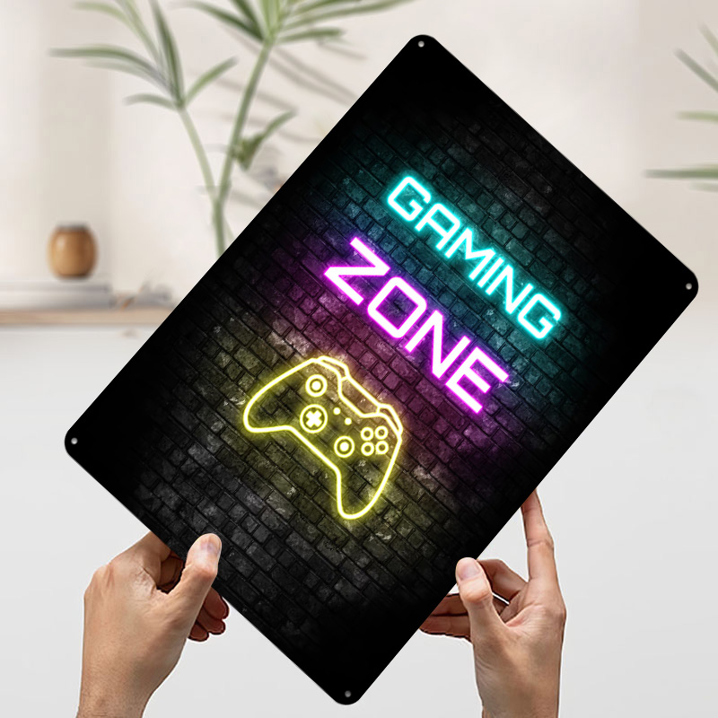 Gaming Zone Neon Sign on Brick - Retro Gaming Zone avaliação e preço