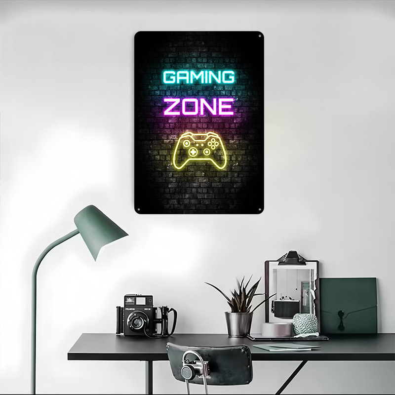 Gaming Zone Neon Sign on Brick - Retro Gaming Zone avaliação e preço