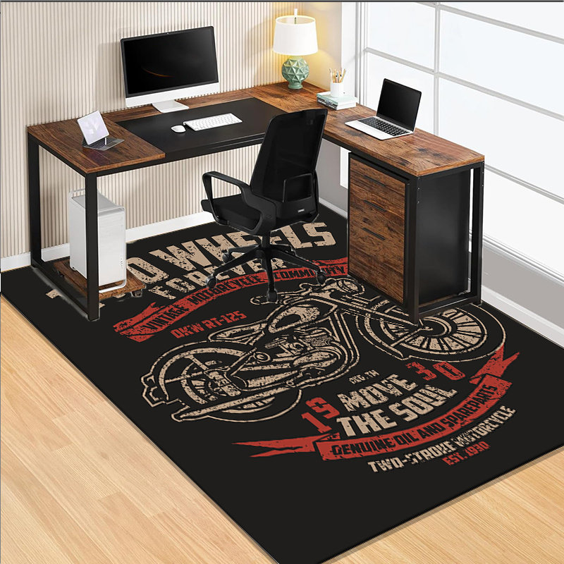 Motorcycle themed desk rug for - Retro Gaming Desk Setup avaliação e preço