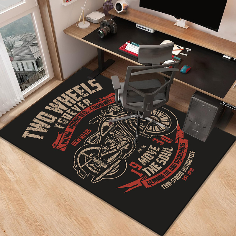 Motorcycle themed desk rug for - Retro Gaming Desk Setup avaliação e preço
